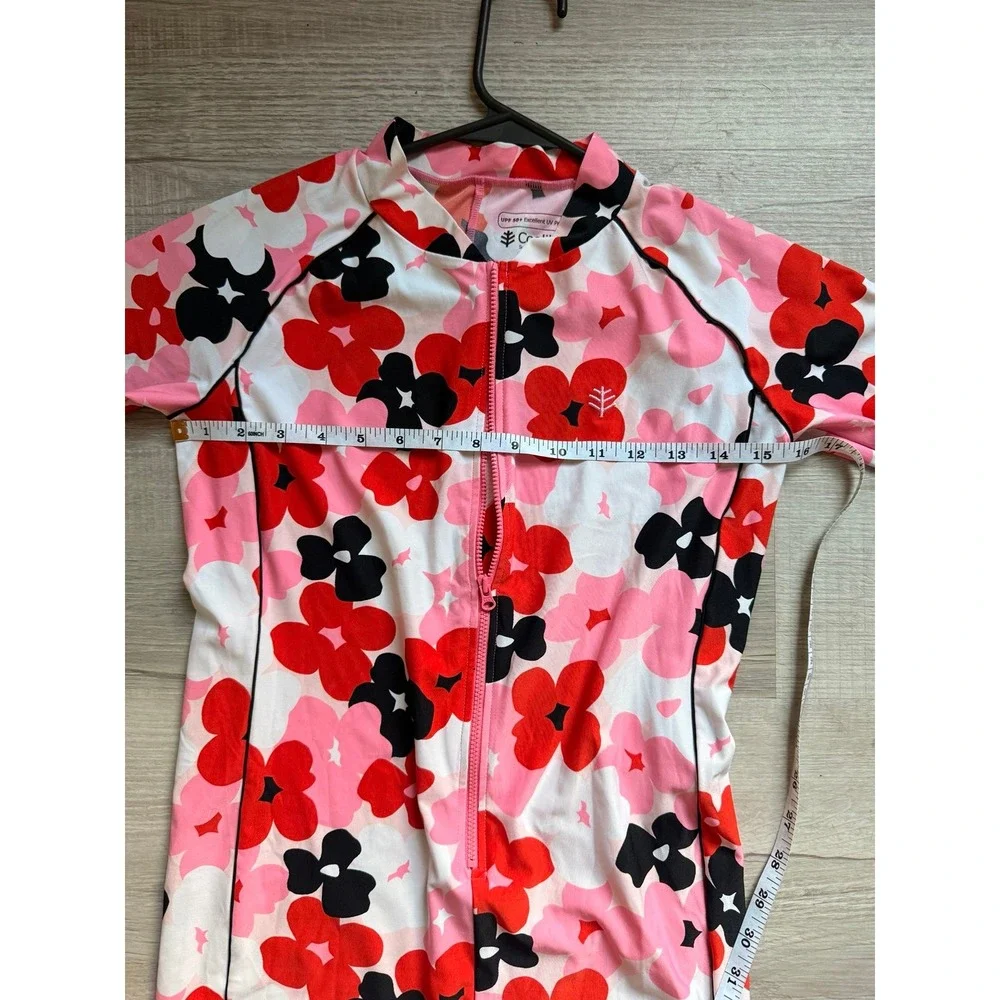Coolibar floral‎ swimsuit surf suit youth L barracuda